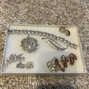 Elegant Silver and Gold Brooches, Earrings and Bracelets